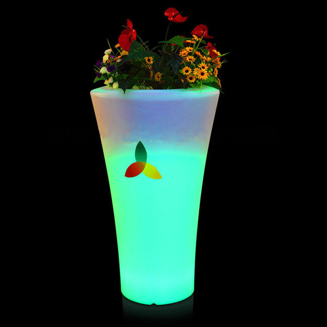 Party decoration flower pots garden decor flower vase light with or without RGB led