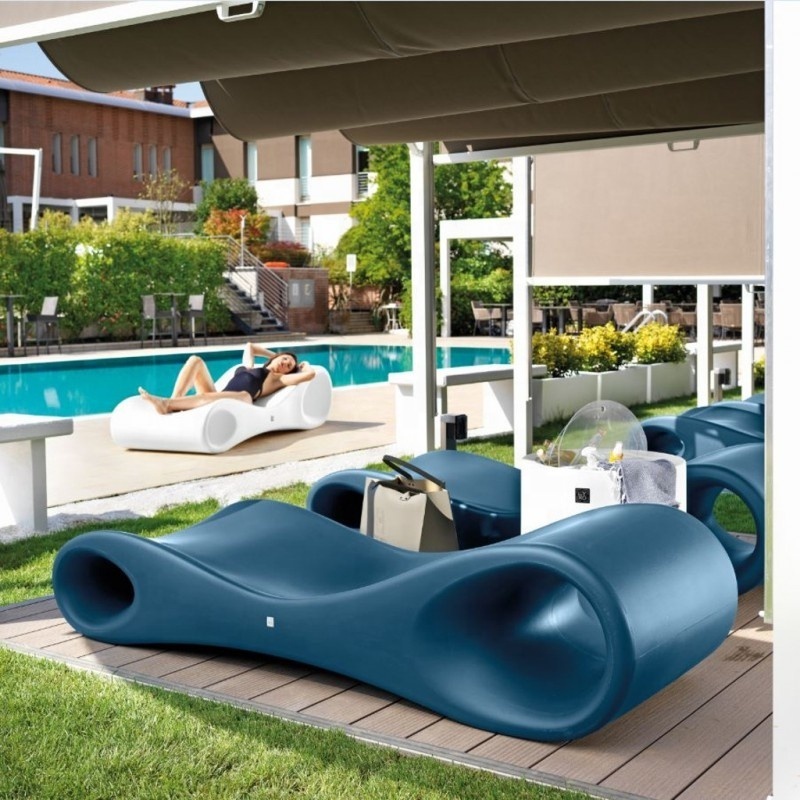 Fiberglass Outdoor Cloe Sunbathing Sun Chaise Lounge Deck Chair In Water Swimming Pool Relax Recline Bench