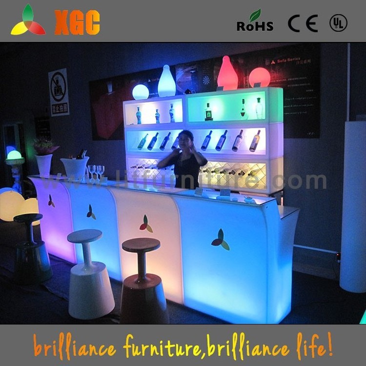 Bar Furniture Straight and corner counter portable led bar table/illuminated Led Bar counter