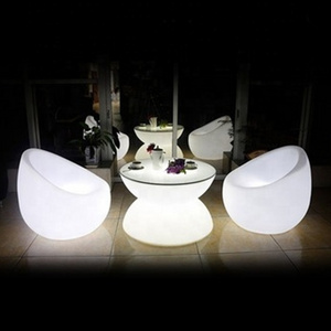 Modern PE LED Furniture Lounge Glowing RGB Lighting Bar Sofa Chair for Living Room Dining Outdoor Hotel Exterior