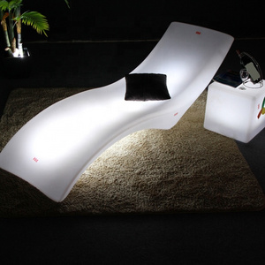 LED plastic lounge chairs light up outdoor sun chair swimming pool furniture leisure sun bed in water chair