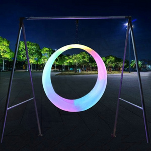 LED colorful swing light outdoor square park outdoor landscape light Event decor glowing plastic led patio swing