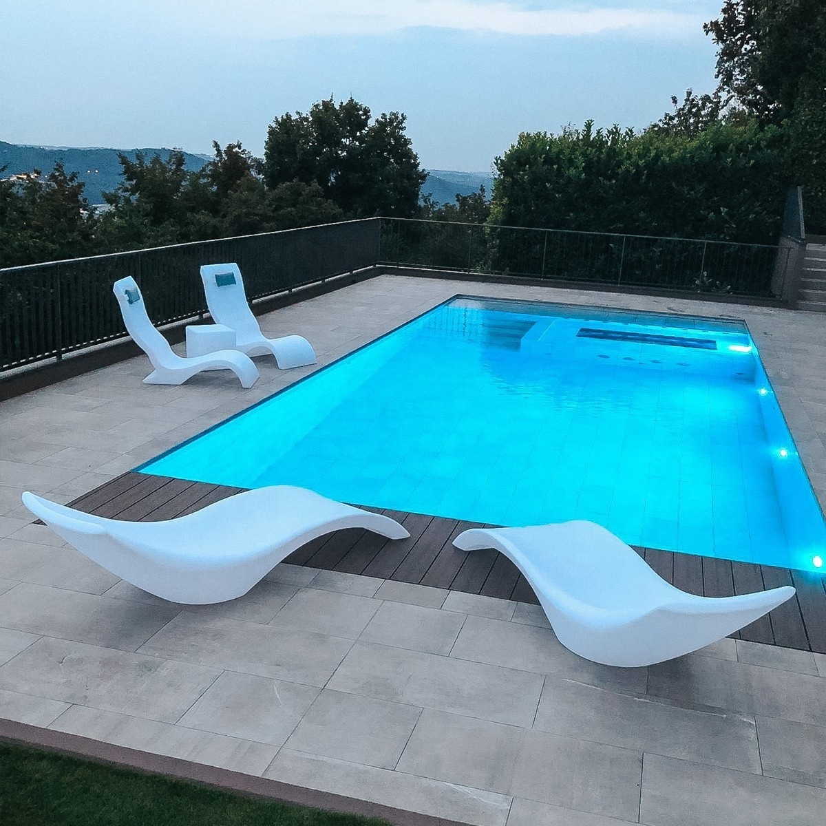 Good Sell New Pool Furniture In Water Seating S Shape Sunbed Pool Ledge Chaise Lounge