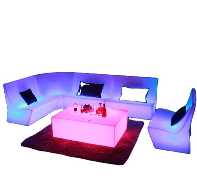 Led Furniture Lighting Sofa for household Bar Night Club Plastic Sofa