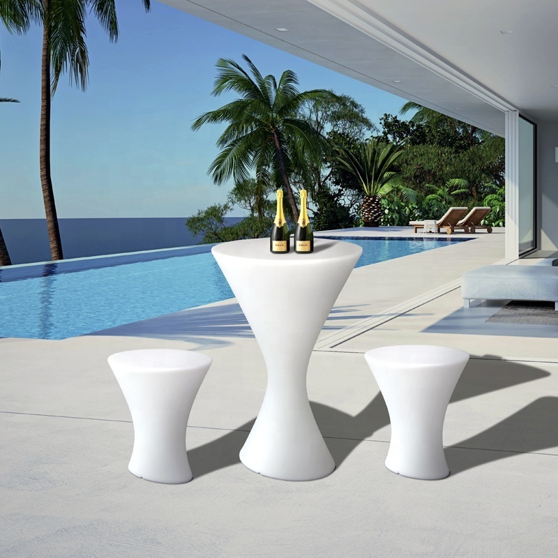 LED outdoor portable plastic garden stool chair LED furniture single seat round chair king bar stools rustic bar stool