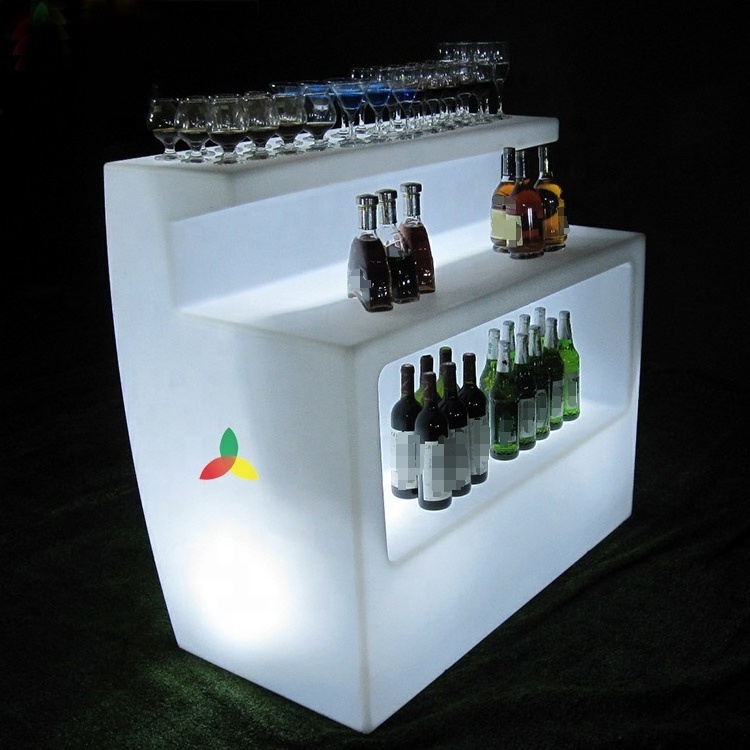 Round nightclub bar illuminated light up LED portable bar Glowing bar counters for club