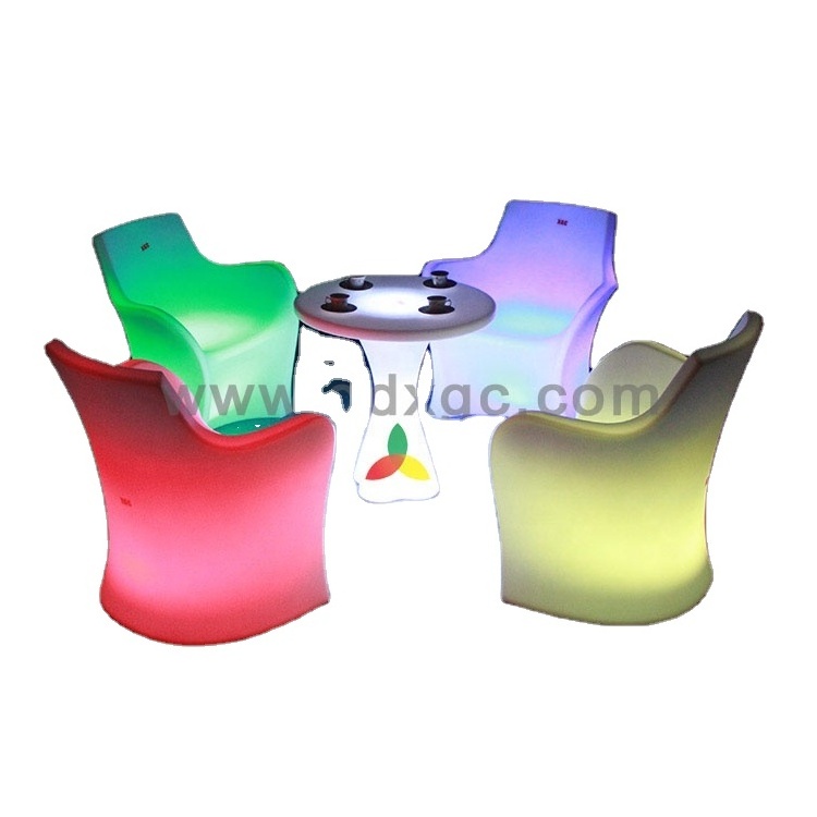 2023 LED arc-shaped side table outdoor round patio garden plastic camber table swimming pool waterproof portable table