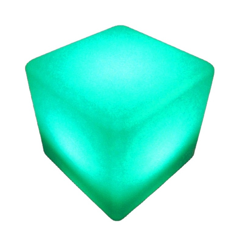 Rechargeable led cube & chair lighted plastic led cube stool garden led cube