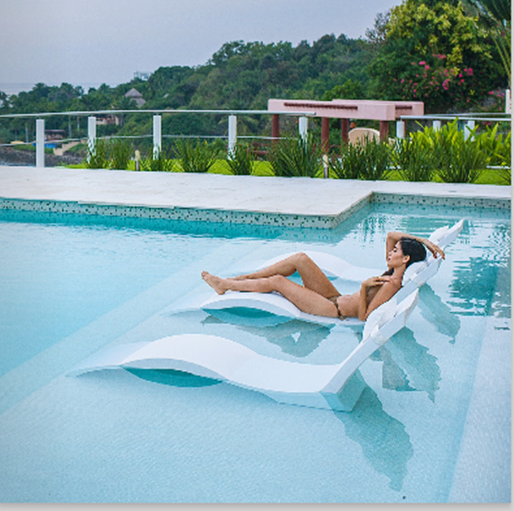 Tanning Ledge Pe Plastic Outdoor Swimming Pool Sun Chaise Lounger