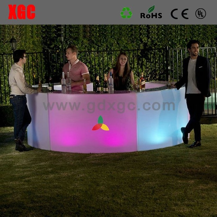 Wholesale Night Club Pub Bar Table Design Plastic LED bar counter Modern Commercial Furniture Fish Tank Bar Table