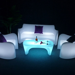 Nightclub Ktv Modern Furniture Remote Rgb Color Illuminated Led Salon Events Bar Sofa Seat Light Up Led Sectional Sofa