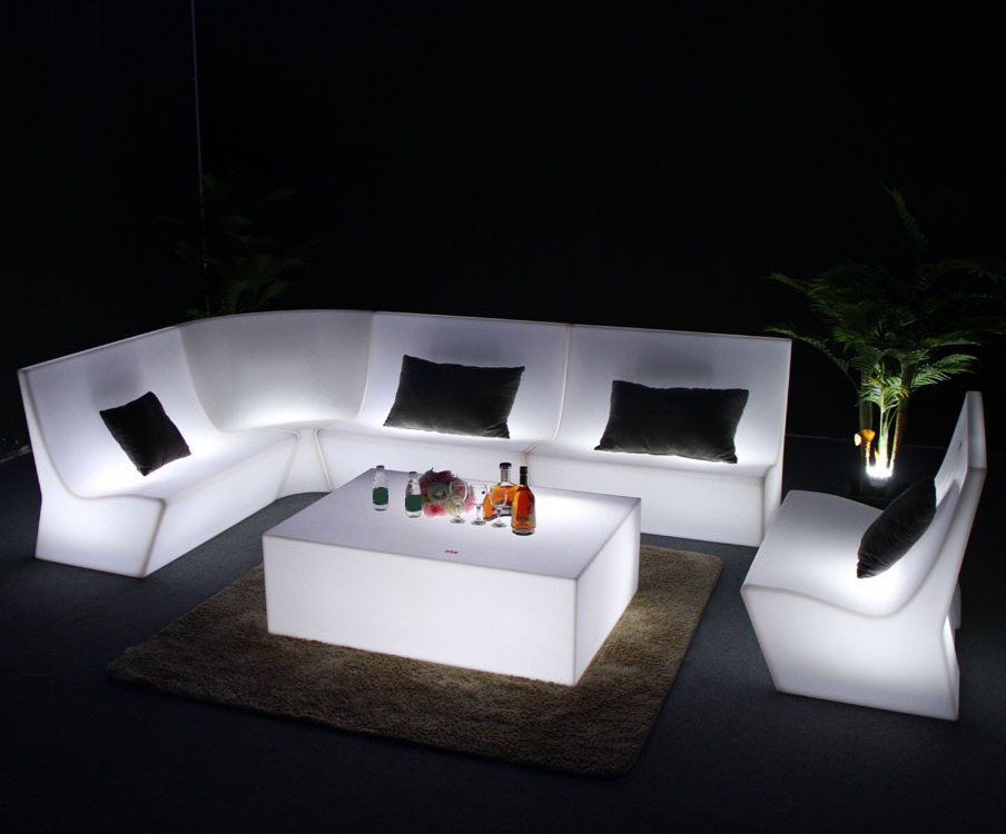 Led Furniture Lighting Sofa for household Bar Night Club Plastic Sofa