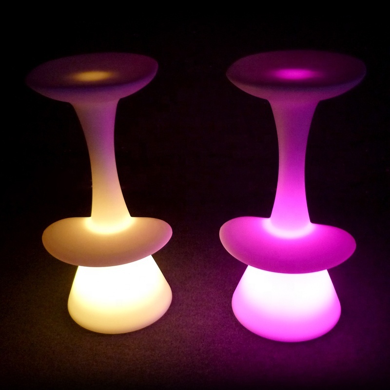 Outdoor RGB colors lighting change led plastic glow bar stools / Nightclub Led Chair Bar furniture sets