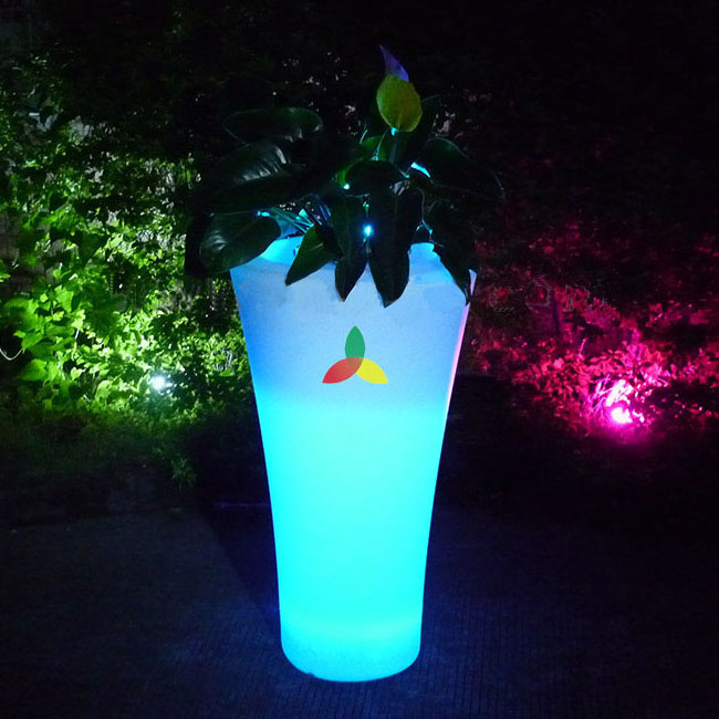 Party decoration flower pots garden decor flower vase light with or without RGB led