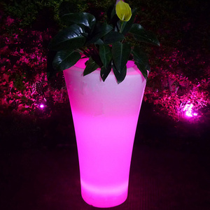 Party decoration flower pots garden decor flower vase light with or without RGB led