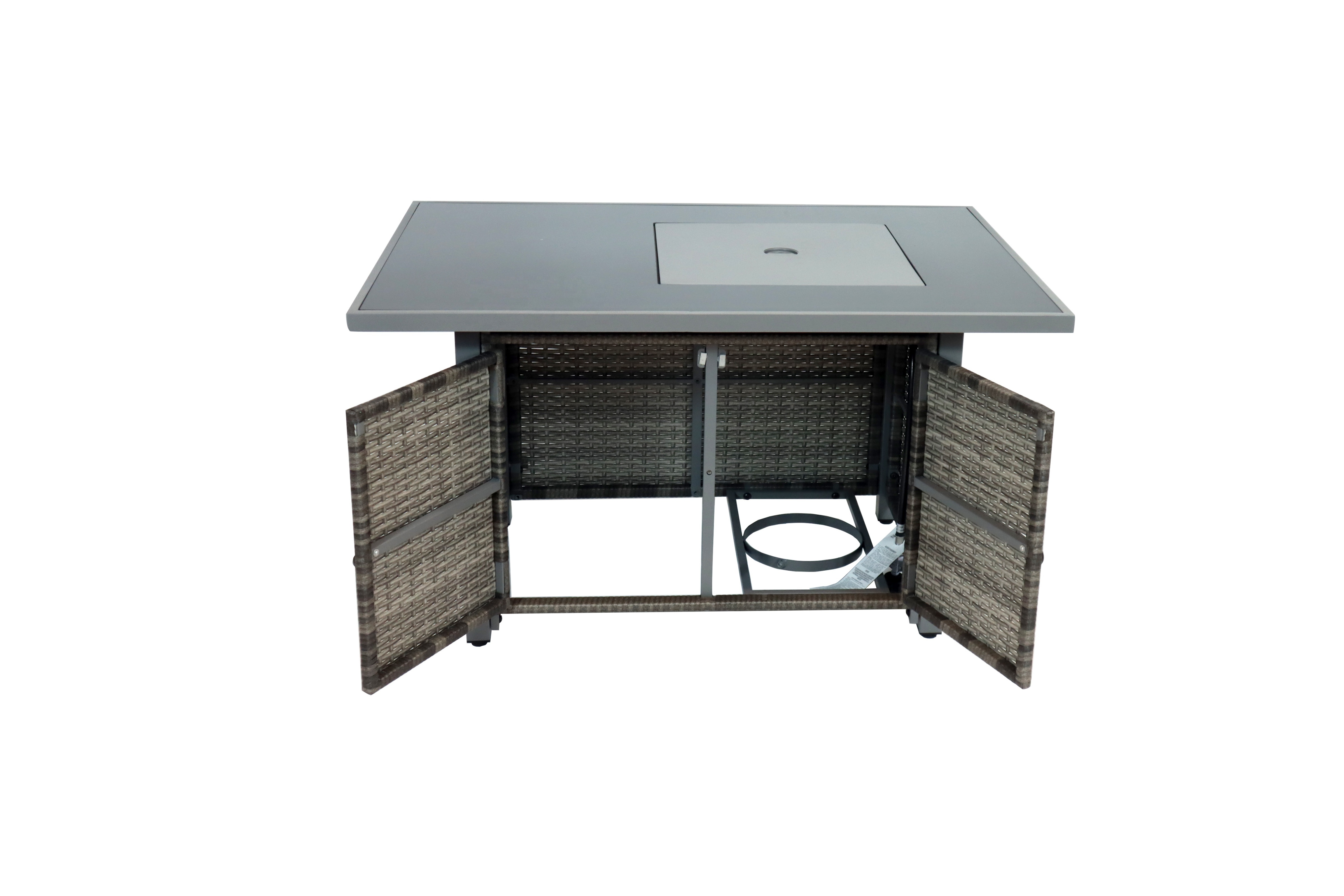 Outdoor 29 Inch Propane Gas Fire Pit Table Rectangle Stainless Steel Fire Table With Clear Glass Rocks