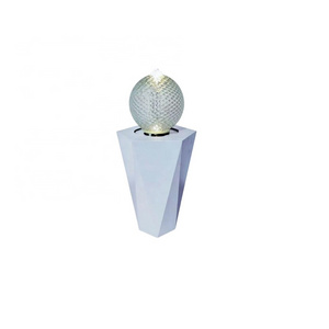 Metal Water Fountain With Glass Ball Garden Decor