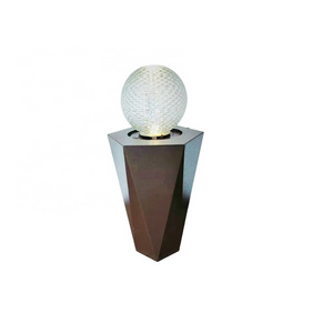 Iron Glass Ball Atomizing Fountain Decor With LED Light