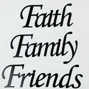 Black Faith Family Friends Metal Words Metal Wall Art Home Decor