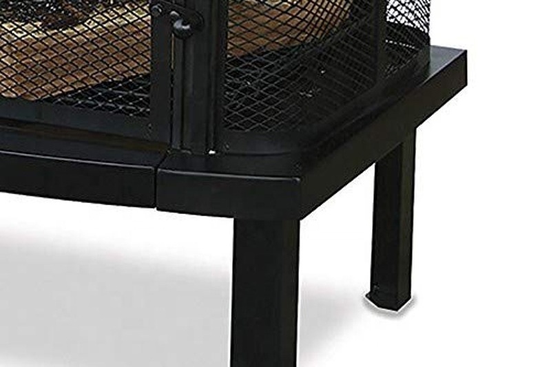 Black Metal Outdoor Fire Pit  With Chimney