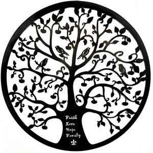 Love Faith Hope Family Inspirational Tree of Life Metal Wall Art 24 inch