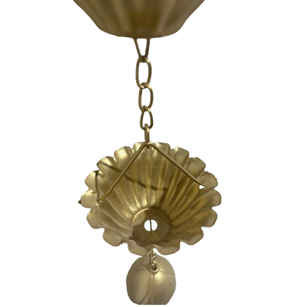 Metal Pure Glod Lotus Large Cup Rain Chain Garden