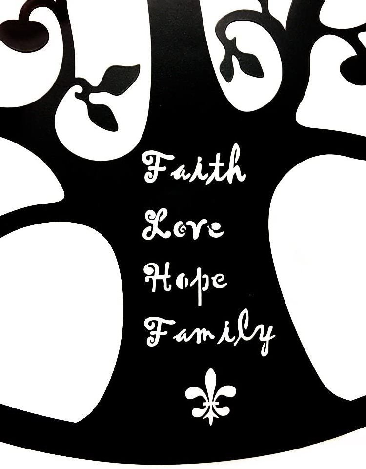 Love Faith Hope Family Inspirational Tree of Life Metal Wall Art 24 inch