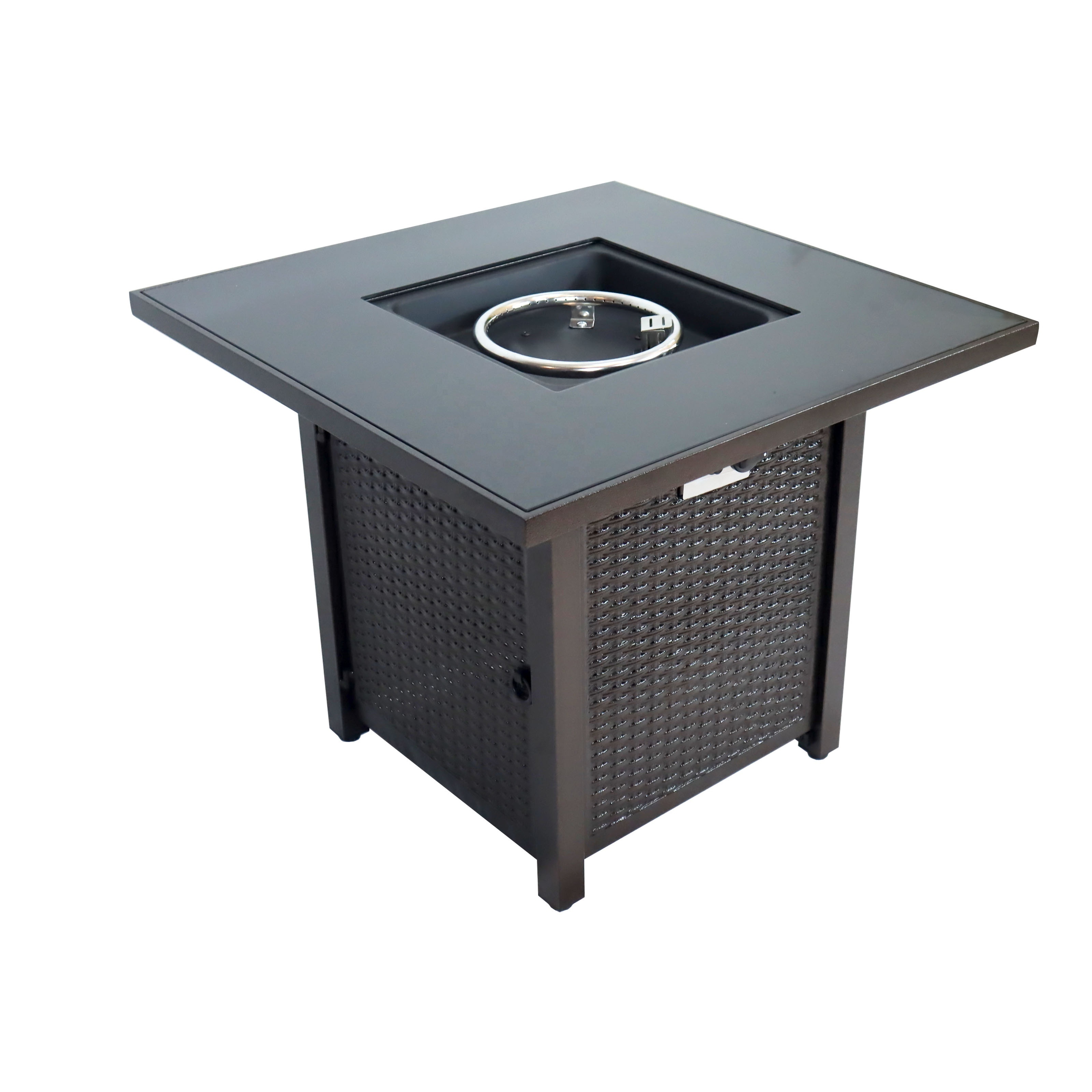 Fire Pits with Lid and Lava Rock 50,000 BTU Outdoor Fire Pit Table Easy to Assemble