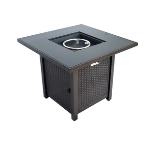 Fire Pits with Lid and Lava Rock 50,000 BTU Outdoor Fire Pit Table Easy to Assemble