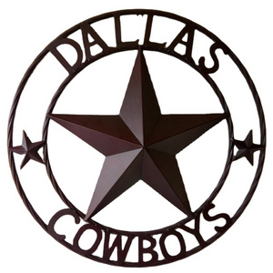 Dallas Cowboys Rustic Brown Lone Star Metal Art Western Home Wall Decor