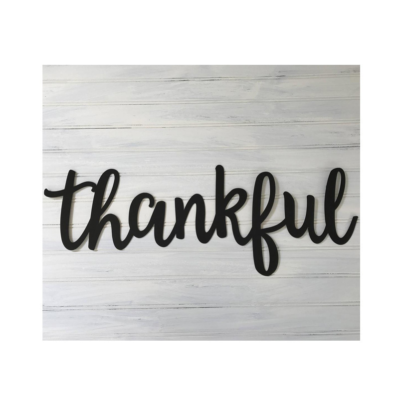 Thankful Script Word Sign Metal Thankful Sign Housewarming Gift Farmhouse Decor Word Art