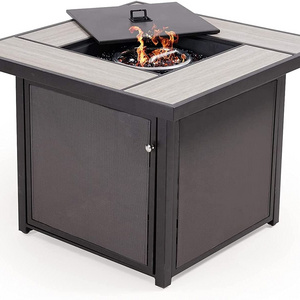 Outdoor Gas Fire Pit  Wood Burning Fire Pits Crossweave Spark Screen Cover and Poker for Camping Beach Bonfire Picnic