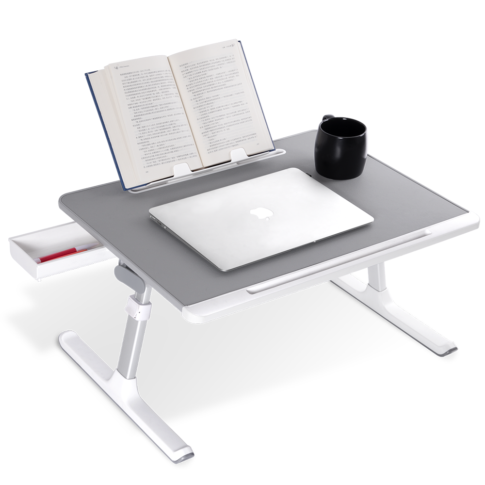 aldi multifunctional portable foldable comfort overbed table laptop desk with holder drawer computer and books adjustable angle