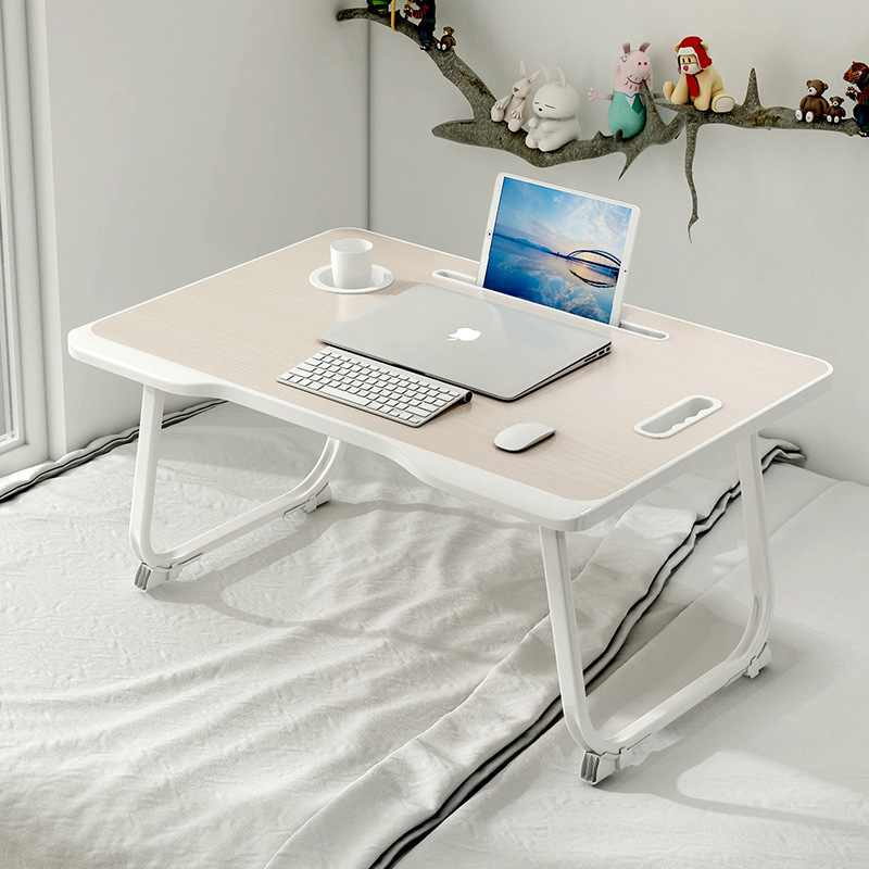 Wholesale folding notebook compur white lap laptop bed tray desk table with slot hole