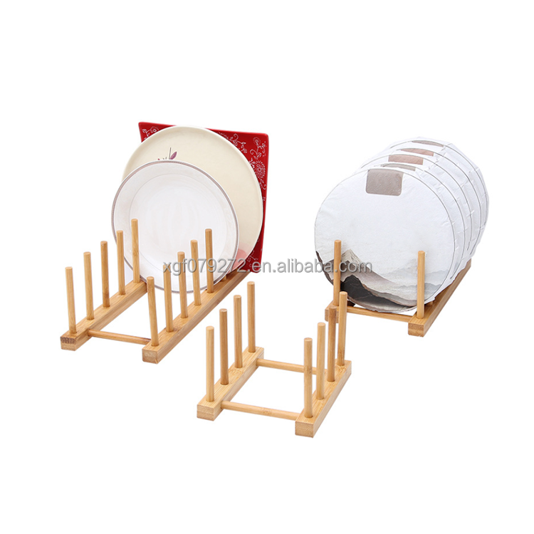 wooden rack bowls grooves gold cup drying racks bamboo Dishwater rack drying plate supermarket kitchen dish drainer