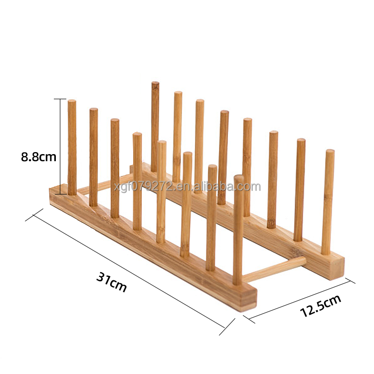 wooden rack bowls grooves gold cup drying racks bamboo Dishwater rack drying plate supermarket kitchen dish drainer