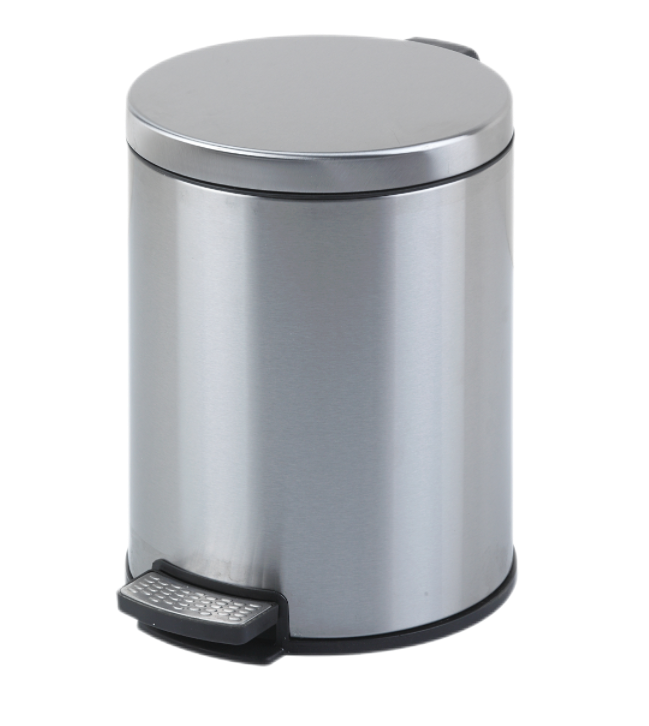 Metal Dustbin New Polishing Finishing Stainless Steel Spiral Pedal Bin Trash Can Waste Bin Dust Bin For Indoor3l/5l/12l/20l/30l