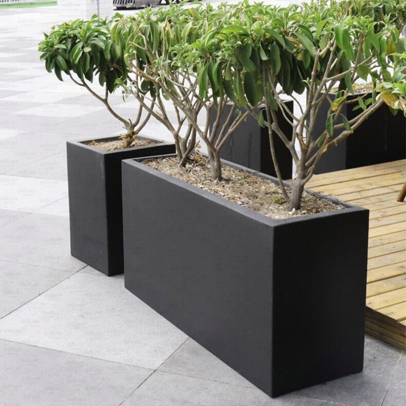 Custom Large Rectangular Planter Metal Boxes Large Outdoor Garden Flower Pots Metal Boxes Large Outdoor Garden Flower Pots