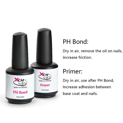 XGM NAILS Free Private Label Gel Nail Polish Soak Off Top Base Coat Structure Gel Matte Top Primer PH BOND