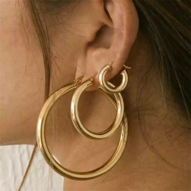 LQ 2024 Trendy Jewelry 18k Real Gold Plated Stainless Steel Lightweight Hoop Earrings Fashion Jewelry Huggie Hoop Earrings