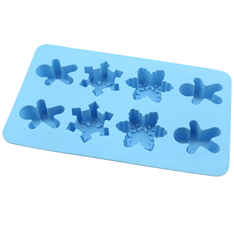 1044 8 cavity snowflake Gingerbread human silicone Chocolate Mold DIY baking mold manual glue dropping candle mold resin