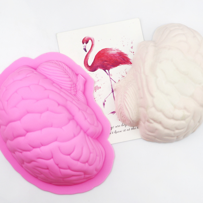 558 single brain shape silicone cake mold, soap mold silicone, candle molds silicone cake base pan silicone mold