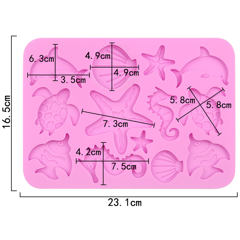 1147 13 cavity marine animal sea fish Dolphin beluga Penguin bream silicone chocolate mold Kitchen baking utensils resin silicon