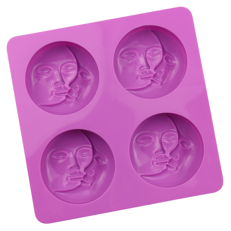 1002 factory free sample 4 moon kiss face shape silicone cake mold silicone candle molds soap making molds resin crafts tools