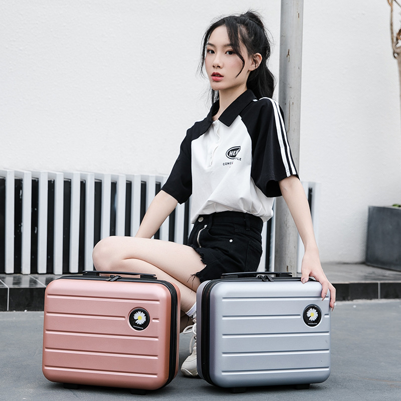 Wholesale Mini Suitcase 16 Inch Cosmetics Bag Luggage ABS+PC Material Soft Handle Elastic Belt Light Weight Make Up Storage