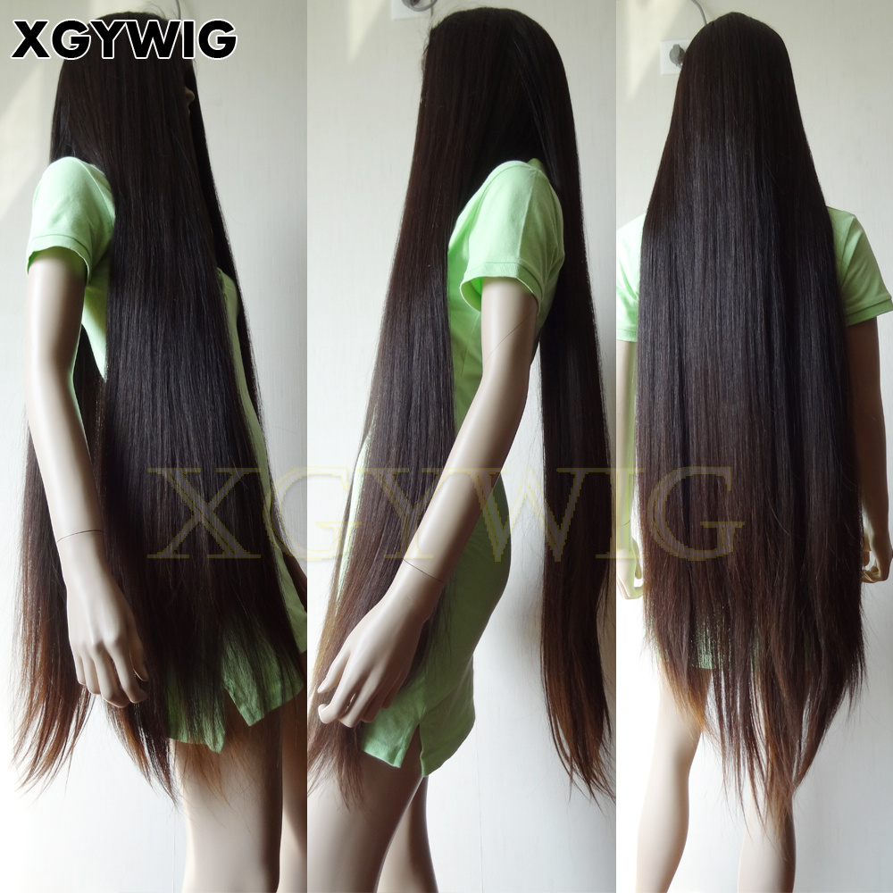 Stock 100% virgin Unprocessed Cuticle Brazilian Human Hair medium cap Natural Color Silky Straight Gluless 40 inch full lace wig