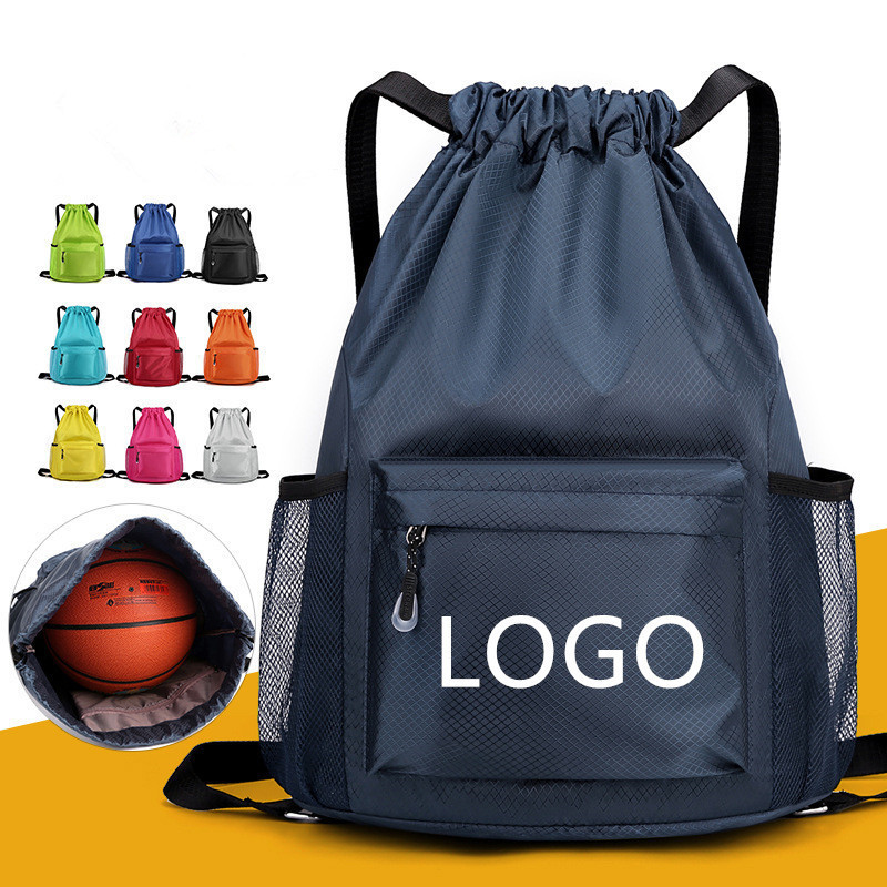 New Custom Outdoor Backpack Canvas Backpack Women's Solid Color Bundle Pocket Drawstring Bag Can Print Logo