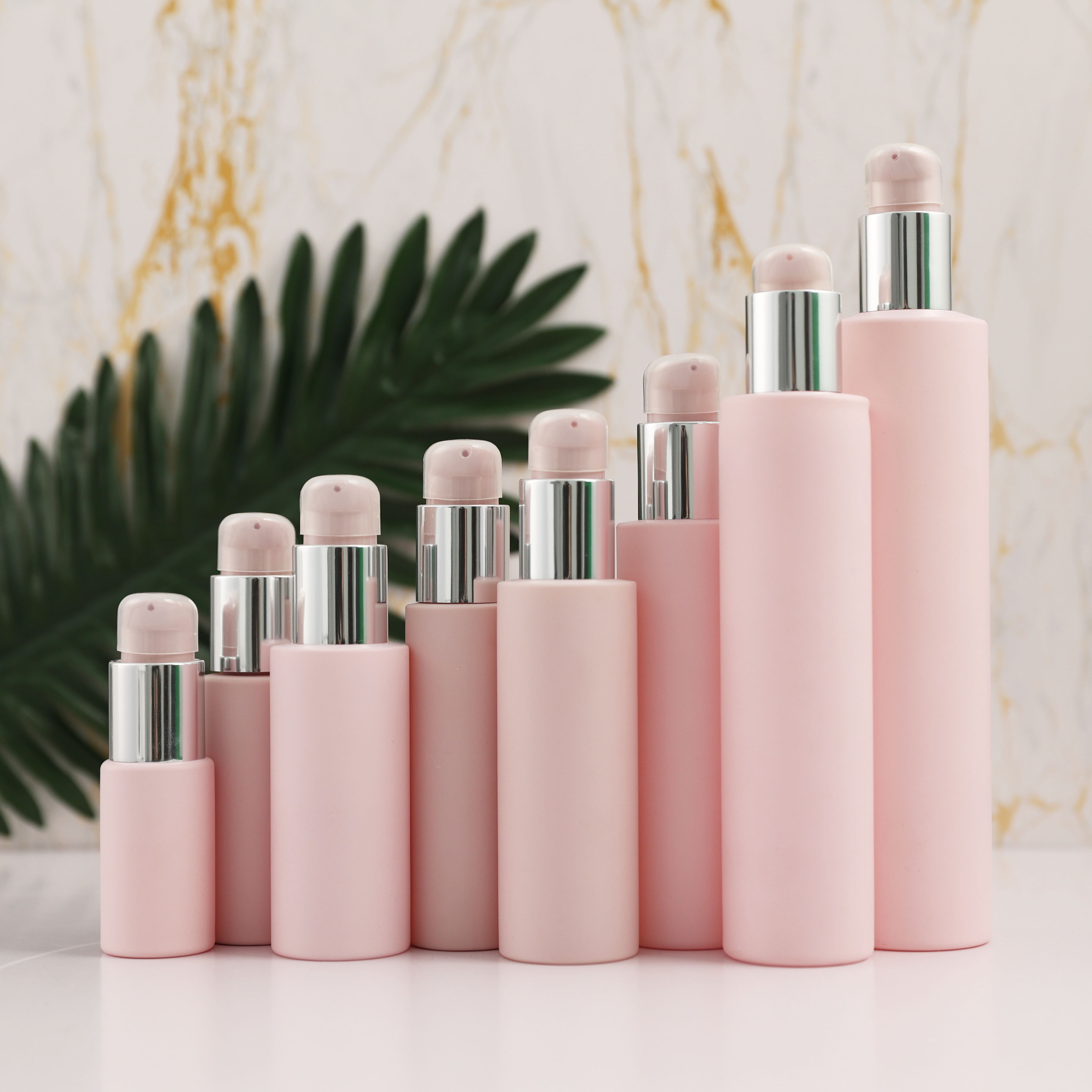 Luxury 300ml Round PET Plastic Lotion Container Bottle With Pump Cosmetic Bottle For Hair Care Packaging