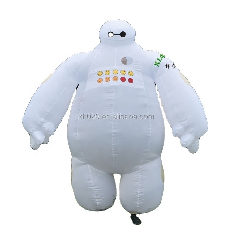 Customized walking cartoon giant inflatable robot baymax mascot costume for advertising