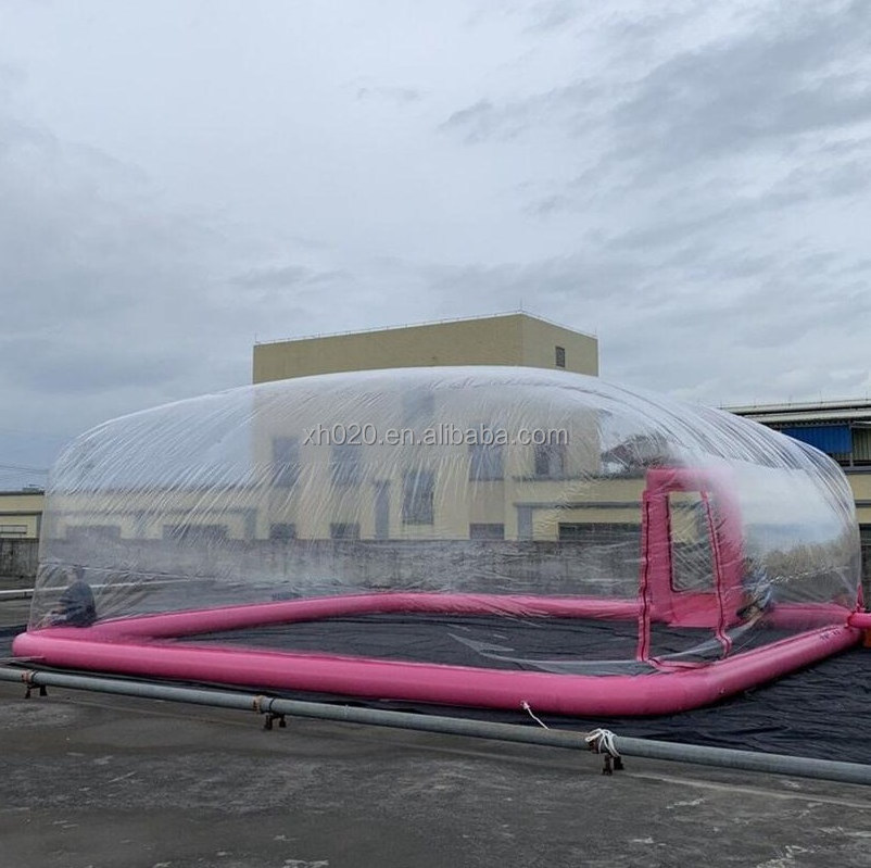 Inflatable Pool Cover Transparent With Zipper Door Hot Tub Swimming Pool Bubble Dome Tent Winter